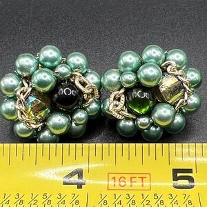 Vintage 1950’s Japan Cluster Bead Earrings